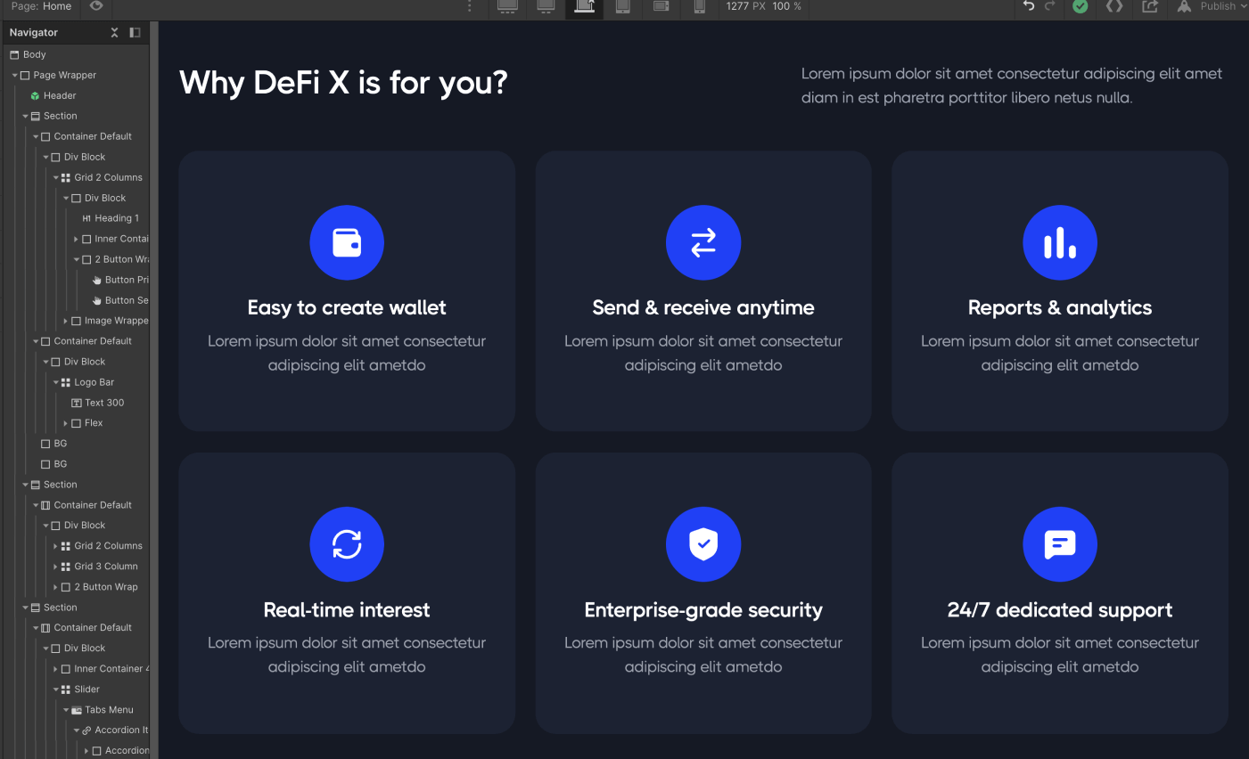 Icons And Graphics - DeFi X Webflow Template